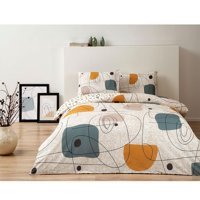 Taç Edna Pamuklu 4 Mevsim 160 x 220 cm Çarşaflı Desenli Çift Kişilik Nevresim Takımı Hardal