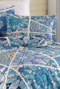 Varol Laura Home Family Davinci Bambu Saten 4 Mevsim 200 x 220 cm Çarşaflı Desenli Çift Kişilik Nevresim Takımı Çok Renkli
