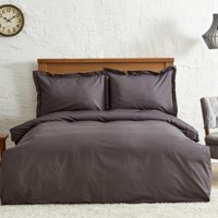 Karaca Home Pamuklu 4 Mevsim 160 x 220 cm Çarşaflı Düz Çift Kişilik Nevresim Takımı Antrasit