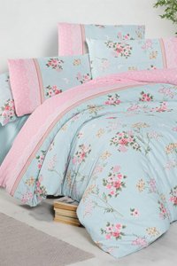 T.concept The Jasmin Pamuklu 4 Mevsim 200 x 220 cm Çarşaflı Çiçekli Çift Kişilik Nevresim Takımı Çok Renkli