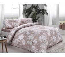 Taç Abril Kapiçino Ranforce 4 Mevsim 200 x 220 cm Çarşaflı Çiçekli Çift Kişilik Nevresim Takımı