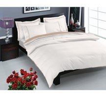 Taç Prestige Saten 4 Mevsim 200 x 220 cm Çarşaflı Düz Çift Kişilik Nevresim Takımı Ekru