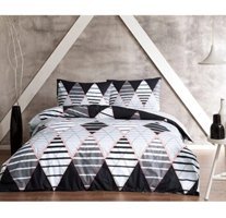 Taç Santo Pamuklu 4 Mevsim 200 x 220 cm Çarşaflı Desenli Çift Kişilik Nevresim Takımı Gri