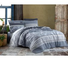 Çeyiz Diyarı Daniela Pamuklu 4 Mevsim 200 x 220 cm Çarşaflı Desenli Çift Kişilik Nevresim Takımı Gri