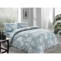 Taç Abril Pamuklu 4 Mevsim 200 x 220 cm Çarşaflı Desenli Çift Kişilik Nevresim Takımı Mavi