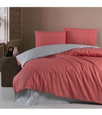 Schafer Perry Pamuklu 4 Mevsim 200 x 220 cm Çarşaflı Düz Çift Kişilik Nevresim Takımı Kiremit