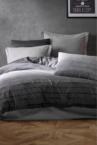 Çeyiz Diyarı Yogi Pamuklu 4 Mevsim 200 x 220 cm Çarşaflı Çizgili Çift Kişilik Nevresim Takımı Çok Renkli