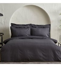 Karaca Home Uniq Saten 4 Mevsim 200 x 220 cm Çarşaflı Düz Çift Kişilik Nevresim Takımı Antrasit