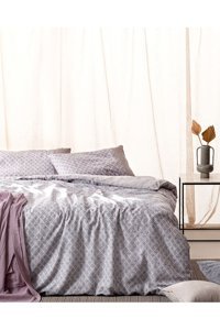 Madame Coco Clarice Pamuklu 4 Mevsim 200 x 220 cm Çarşaflı Desenli Çift Kişilik Nevresim Takımı Mürdüm