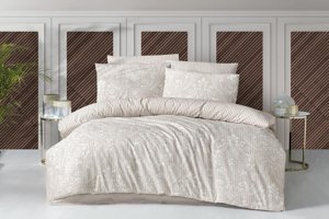 Minteks Vena Ranforce 4 Mevsim 160 x 220 cm Çarşaflı Desenli Çift Kişilik Nevresim Takımı Kahverengi
