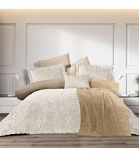 Schafer Daily Pamuklu 4 Mevsim 200 x 220 cm Çarşaflı Kapitoneli Çift Kişilik Nevresim Takımı Krem