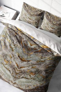 Monohome Marble Pamuklu 4 Mevsim 200 x 220 cm Çarşaflı Desenli Çift Kişilik Nevresim Takımı Çok Renkli