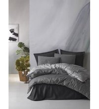Cotton Box Bambu Pamuklu 4 Mevsim 200 x 220 cm Çarşaflı Desenli Çift Kişilik Nevresim Takımı Antrasit