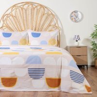 Evidea Soft Retro Pamuklu 4 Mevsim 200 x 220 cm Çarşaflı Desenli Çift Kişilik Nevresim Takımı Çok Renkli