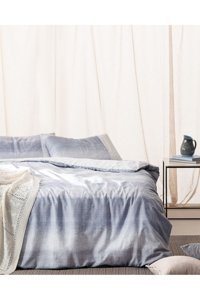 Madame Coco Adelya Pamuklu 4 Mevsim 200 x 220 cm Çarşaflı Desenli Çift Kişilik Nevresim Takımı Mavi