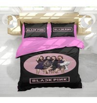 Erays Home Black Pink 3D Dijital Baskılı Pamuklu 4 Mevsim 200 x 220 cm Çarşaflı Desenli Çift Kişilik Nevresim Takımı Siyah-Pembe