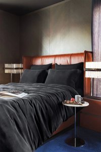 İssimo Home Jade Blacky Pamuklu 4 Mevsim 200 x 220 cm Çarşaflı Düz Çift Kişilik Nevresim Takımı Siyah