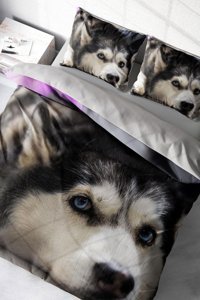 Monohome Husky 3D Pamuklu 4 Mevsim 200 x 220 cm Çarşaflı Desenli Çift Kişilik Nevresim Takımı Çok Renkli
