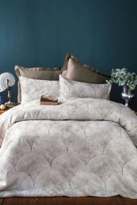 İssimo Home Otto Saten 4 Mevsim 200 x 220 cm Çarşaflı Desenli Çift Kişilik Nevresim Takımı Çok Renkli