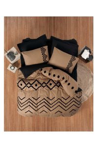 Cotton Box Puff Elio Pamuklu 4 Mevsim 200 x 220 cm Çarşaflı Desenli Çift Kişilik Nevresim Takımı Çok Renkli