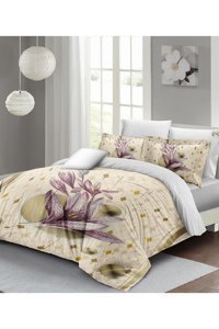 Monohome Lily Saten 4 Mevsim 200 x 220 cm Çarşaflı Çiçekli Çift Kişilik Nevresim Takımı Çok Renkli