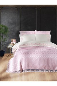 Pierre Cardin Bianca Pamuklu 4 Mevsim 200 x 220 cm Çarşaflı Desenli Çift Kişilik Nevresim Takımı Pudra