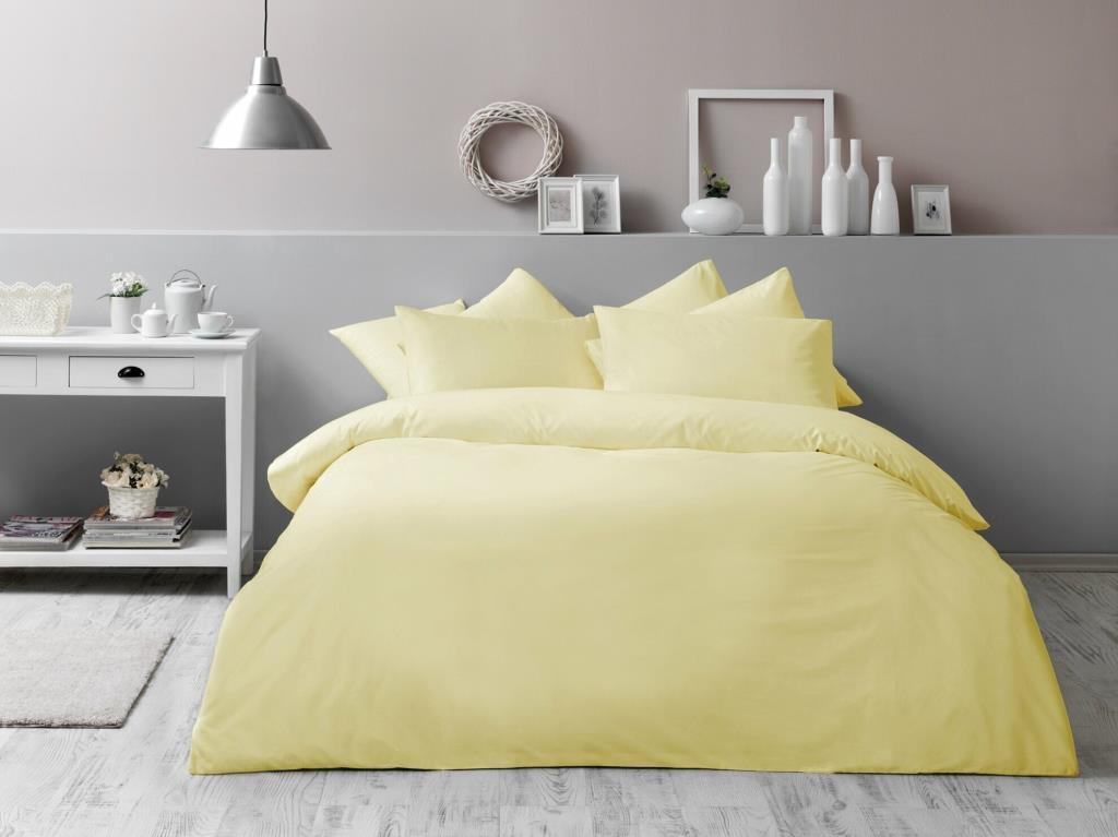Taç Basic Ranforce 4 Mevsim 200 x 220 cm Çarşaflı Desenli Çift Kişilik Nevresim Takımı Sarı