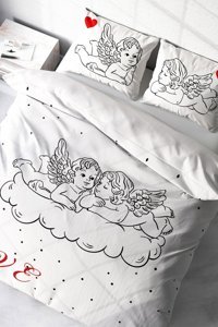 Monohome Angel Modern Pamuklu 4 Mevsim 200 x 220 cm Çarşaflı Desenli Çift Kişilik Nevresim Takımı Çok Renkli