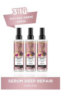 Gliss Serum Deep Repair Hint İnciri - Protein Kompleksi Etki Tüm Saçlar İçin Durulanmayan Kadın Saç Kremi 3x200 ml
