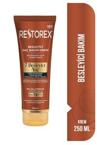 Restorex 7 Besleyici Yağ Badem - Ceviz - Gül - Zeytin Etki Tuzsuz Boyalı Saçlar Kuru Saçlar İçin İçin Kadın Saç Kremi 250 ml