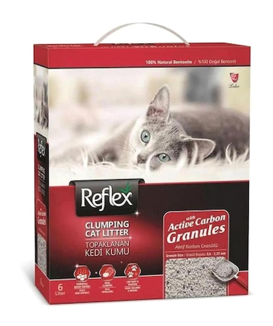Reflex Granüllü Topaklanan İnce Taneli Aktif Karbonlu Bentonit Kedi Kumu 24x6 lt