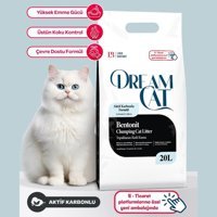 Dream Cat Topaklanan İnce Taneli Aktif Karbonlu Bentonit Kedi Kumu 20 lt