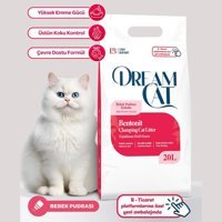Dream Cat Bebek Pudralı Topaklanan İnce Taneli Bentonit Kedi Kumu 20 lt