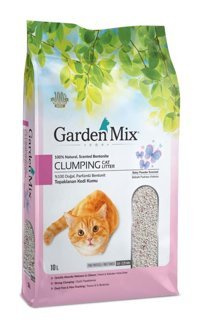 Gardenmix Bebek Pudralı Topaklanan Kalın Taneli Bentonit Kedi Kumu 10 lt
