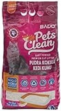 Bado Pudra Kokulu Topaklanan İnce Taneli Bentonit Kedi Kumu 5 lt
