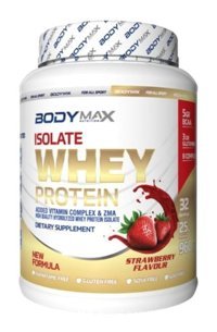 Bodymax Whey Protein Isolate Çilek Aromalı 32 Servis Kas Yapıcı Karbonhidrat 960 gr Toz