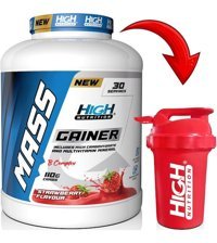 High Nutrition Çilek Aromalı 30 Servis Kas Yapıcı Gainer 3600 gr Toz + Shaker Hediye
