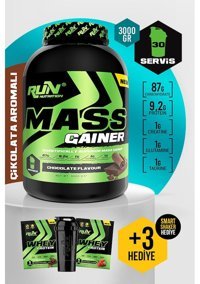 Run Nutrition Çikolata Aromalı 30 Servis Kas Yapıcı Gainer 3000 gr Toz