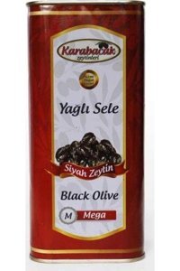 Karabacak Yağlı Tuzlu Sele Siyah Zeytin Teneke 1 kg