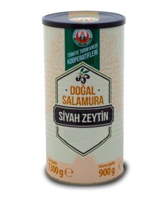 Türkiye Tarım Kredi Kooperatifleri Doğal Tuzlu Salamura Siyah Zeytin Teneke 900 gr