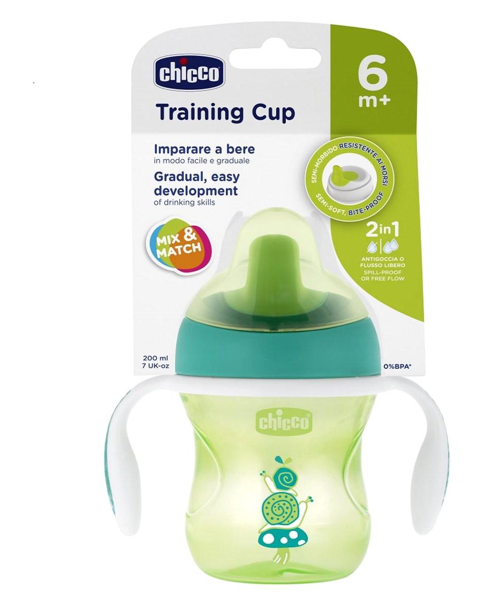 Chicco Training Cup Akıtmaz Kulplu 6+ Ay 300 ml Alıştırma Bardağı Yeşil
