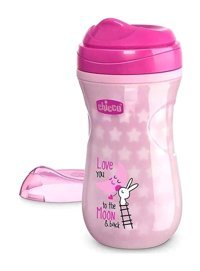 Chicco Gece Parlayan Akıtmaz Kulpsuz 14+ Ay Alıştırma Bardağı Pembe