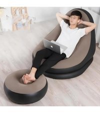 Intex BB-02 Katlanır Ev Tipi Tek Kişilik Şişme Yatak Füme-Siyah