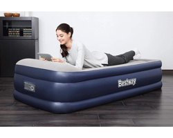 Bestway Katlanır Elektrikli Ev Tipi Tek Kişilik Şişme Yatak Gri-Lacivert