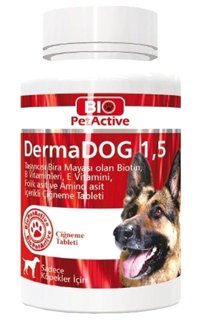 Bio PetActive Dermadog Sarimsakli Maya Hamile Köpekler Tüy Sağlığı 100 Tablet Köpek Vitamini