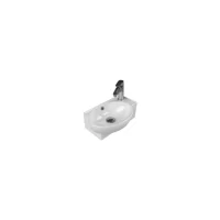 Turkuaz Seramik Mini Dekoratif Tekli 48 cm Seramik Tezgah Üstü Ayaklı Oval Lavabo Beyaz
