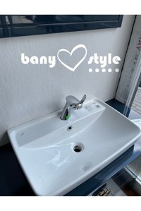 Turkuaz Seramik Duru Klasik Tekli 50 cm Seramik Tezgah Üstü Dikdörtgen Lavabo Beyaz