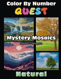 Mystery Mosaics Color By Number Quest Bookwonderful Landscapes In Pixel Art, Squares Triangles Paint By Number Activity For Adults Relaxation Draw, Tidu Independently Publıshed