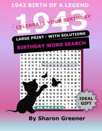 1943 Legendary Bırthday Word Searchpuzzle Book (Years) Greener, Sharon Independently Publıshed