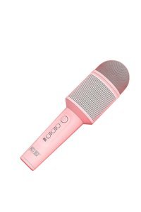 Soaiy MC8 Condenser USB AUX Bluetooth Kablosuz El Mikrofonu Pembe